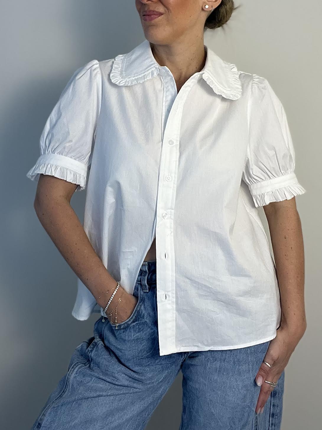White Button Down Blouse