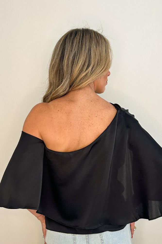 One Shoulder Poncho Top