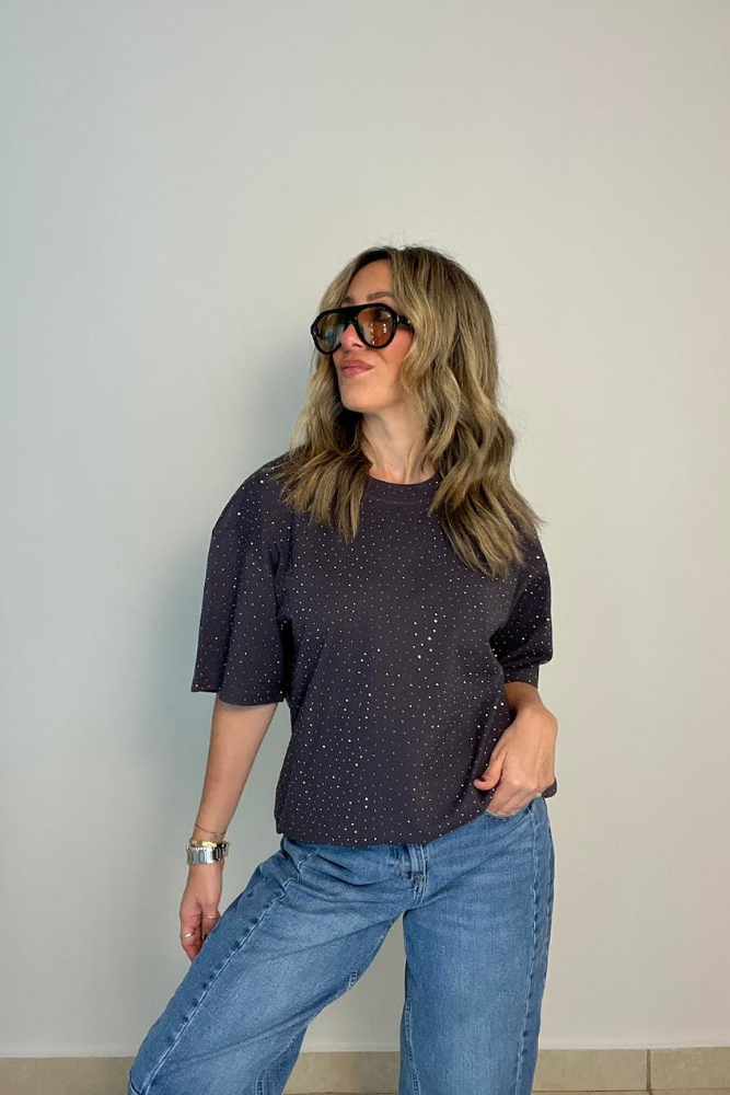 Aria Rhinestones Embellished Tee