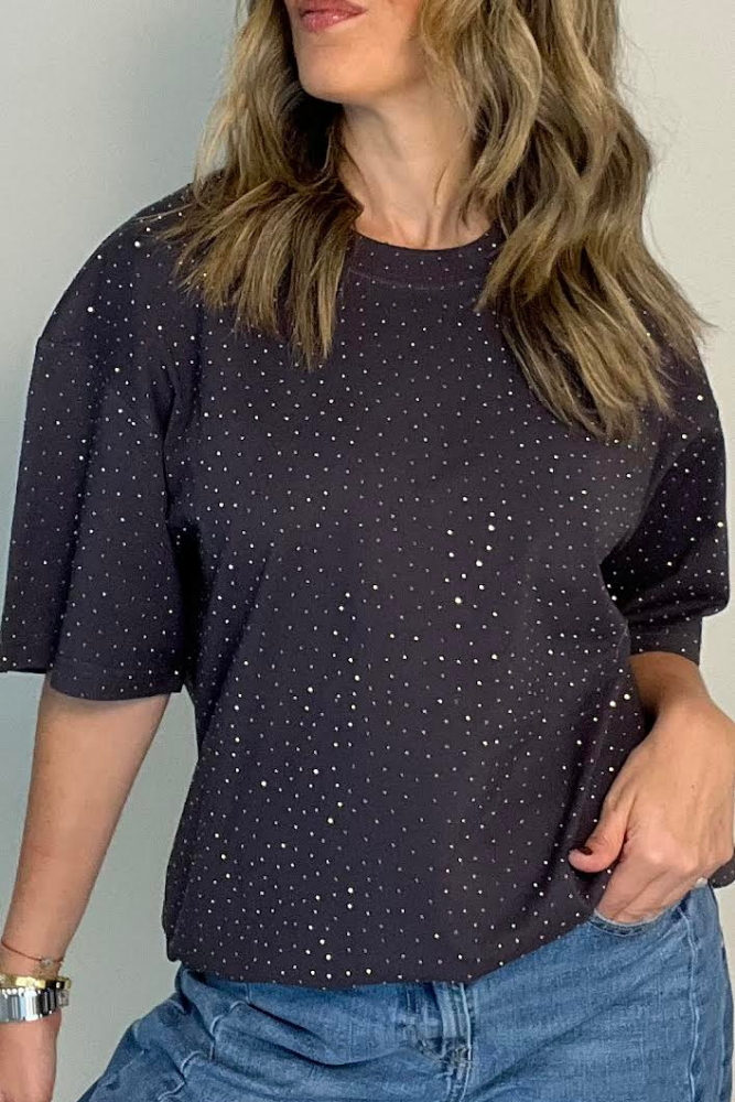 Aria Rhinestones Embellished Tee