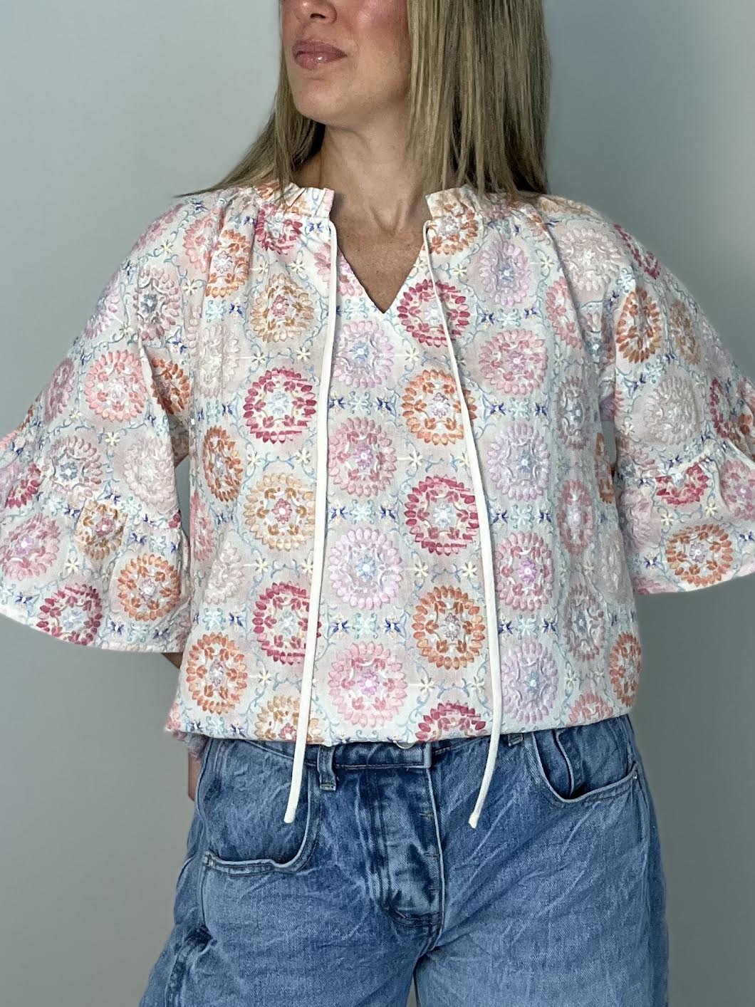 Floral Embroidered Top