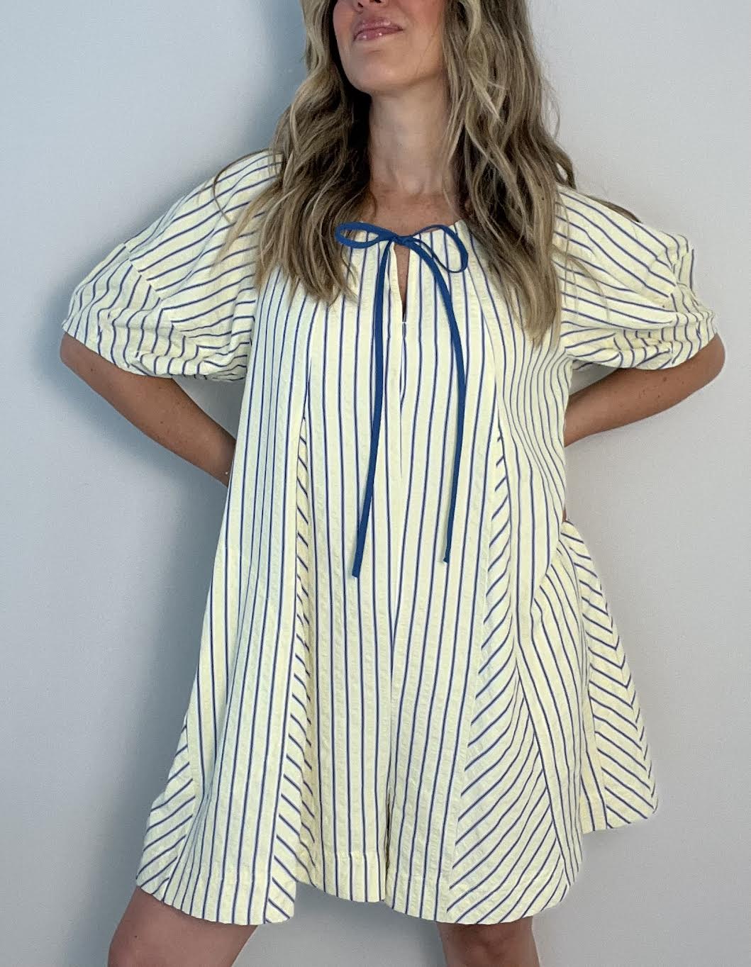 Butter Yellow Striped Romper