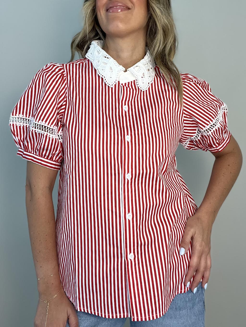 Cami Red Striped Top