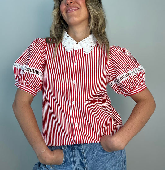 Cami Red Striped Top