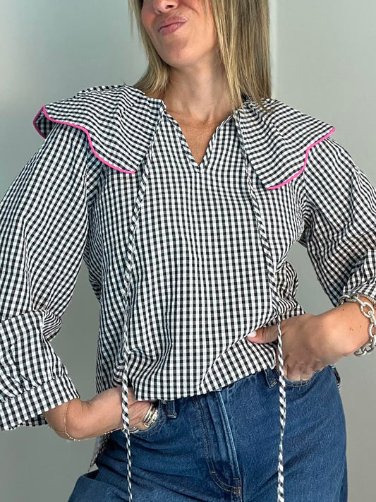 PRE ORDER Black & White Gingham Top