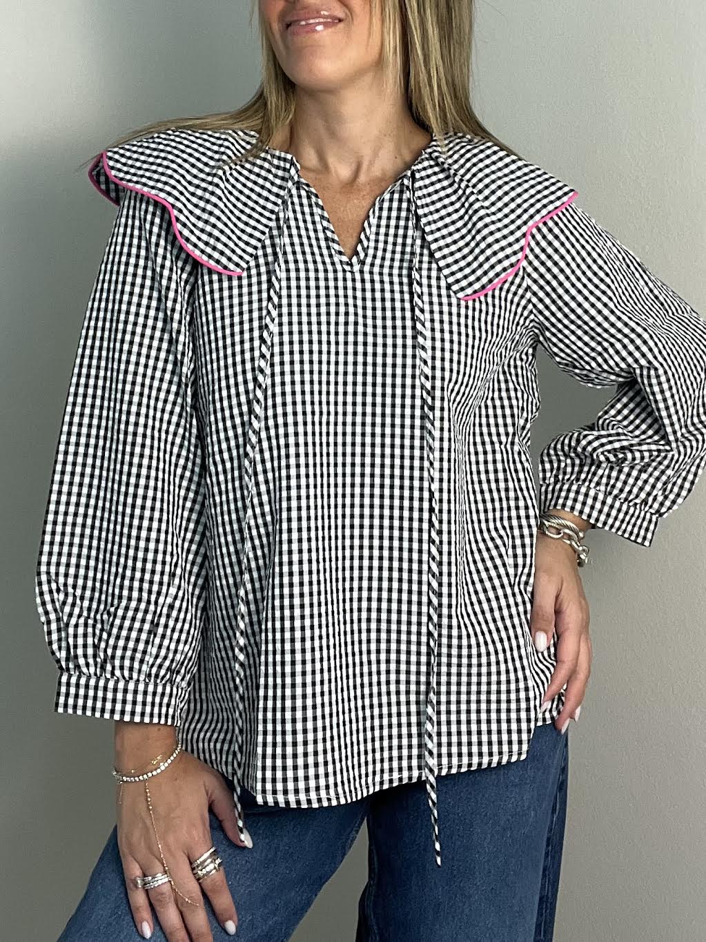PRE ORDER Black & White Gingham Top